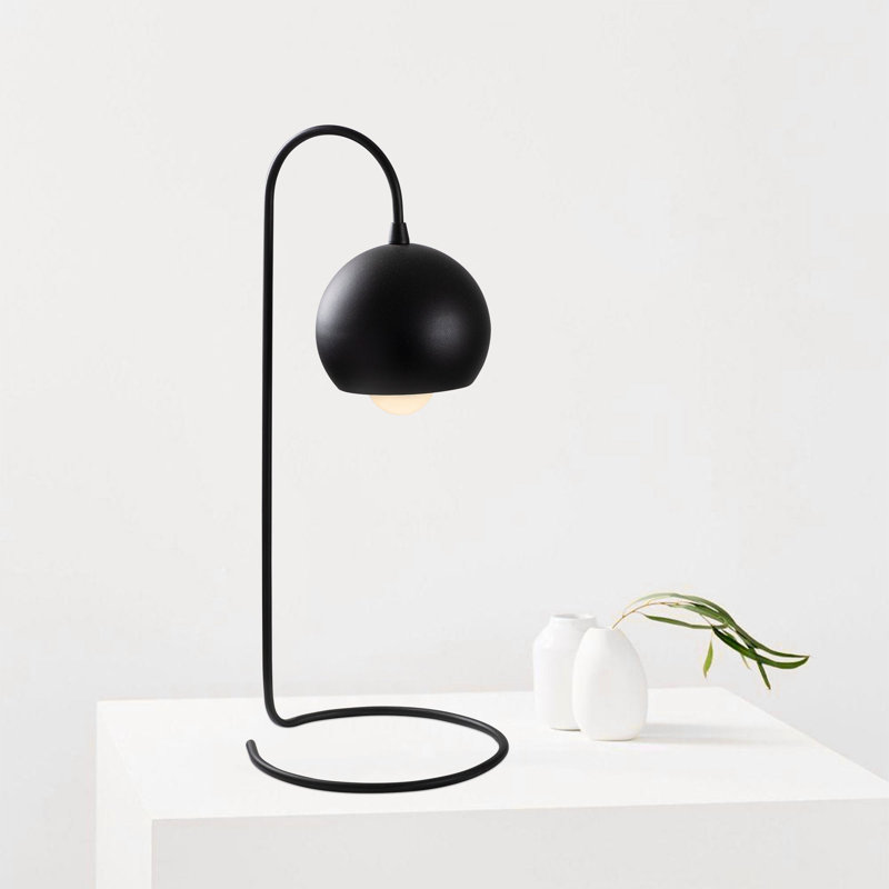 Lampe de table industrielle, corps en métal noir, 5,5 x 9,1 x 22,0 pouces | Douille E27, 40 W maximum, IP20 | Câble de 59,1 pouces | Conception scandinave, parfaite pour le bureau personnel et les décors modernes, solution d'éclairage élégante et du