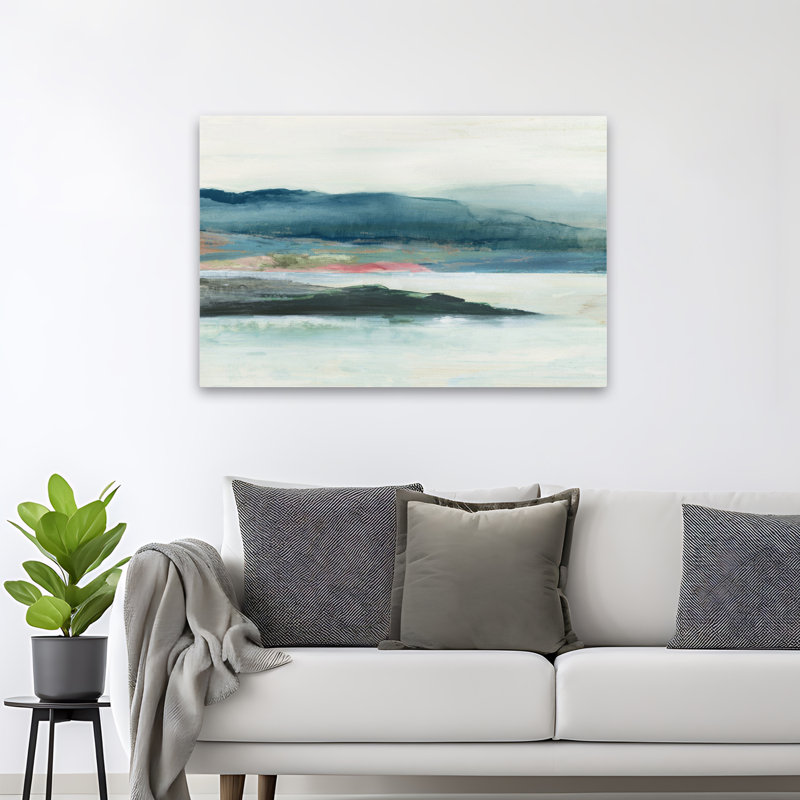 «Peaceful Mind I», paysage abstrait, art de la nature, peinture à l'eau, art minimaliste, H 48 po x l 32 po