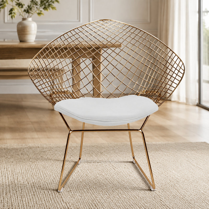 Fauteuil Diamant Cadre Or