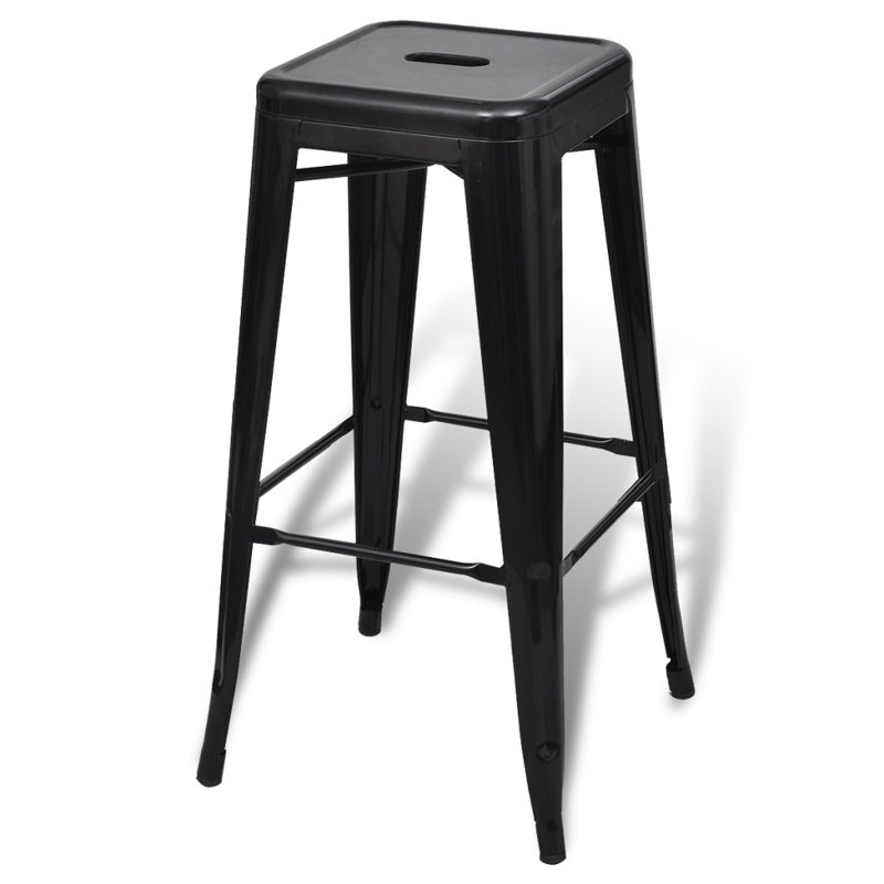 Counter Stool with Metal Frame, Red, Bar Stool (30" Seat Height)