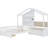 Twin Size House Bed With Upholstered , Charging Feature, Wireless Charging, Shelves, Two Drawers, White For Space Compactness Capacity, 2 Liveliness-2028071959