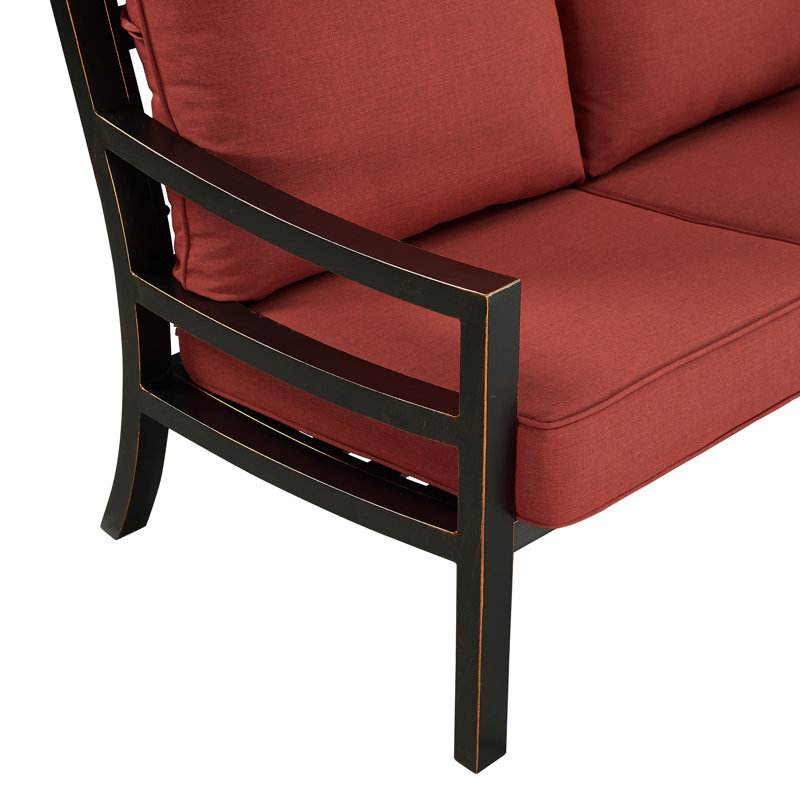 Canapé d'extérieur avec coussins 76,5 po Rodesta, Rouge