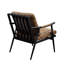 Chaise de bureau berçante en cuir fleur et pieds en métal