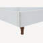 Queen Size Textured Canvas Chenille Look Ivory Upholstered Wingback Bed