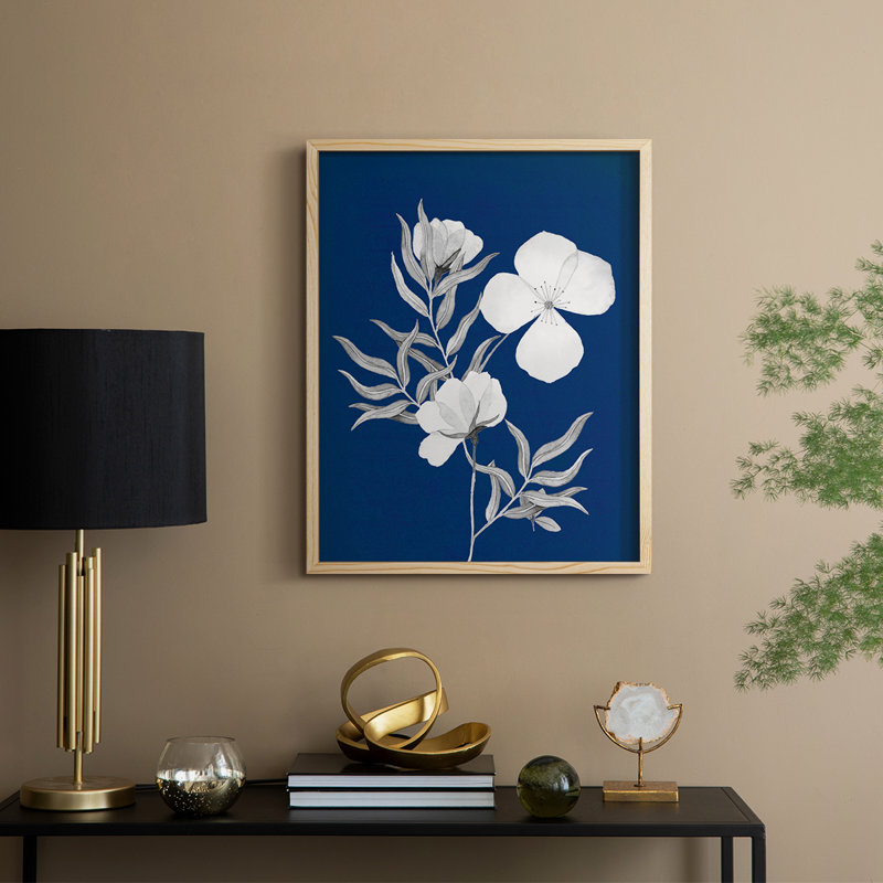 Indigo S Croquis II, reproduction encadrée - bois massif, Naturel, H 30 po x l 24 po