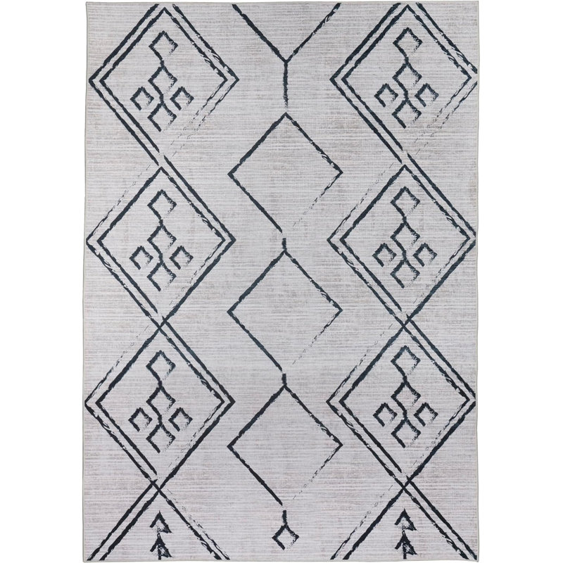 Kendrall Washable Geometric Indoor Rug, Rectangle 4' x 6'