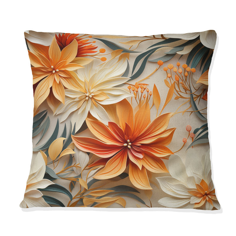 Tropical Paradise Botanical Paradise - Coussin décoratif Abstrait corail multicolore - Coussin, H 18 po x l 18 po