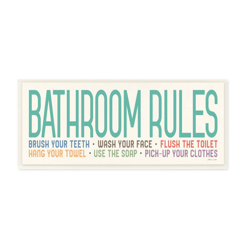 'Bathroom Rules' Texture Art
