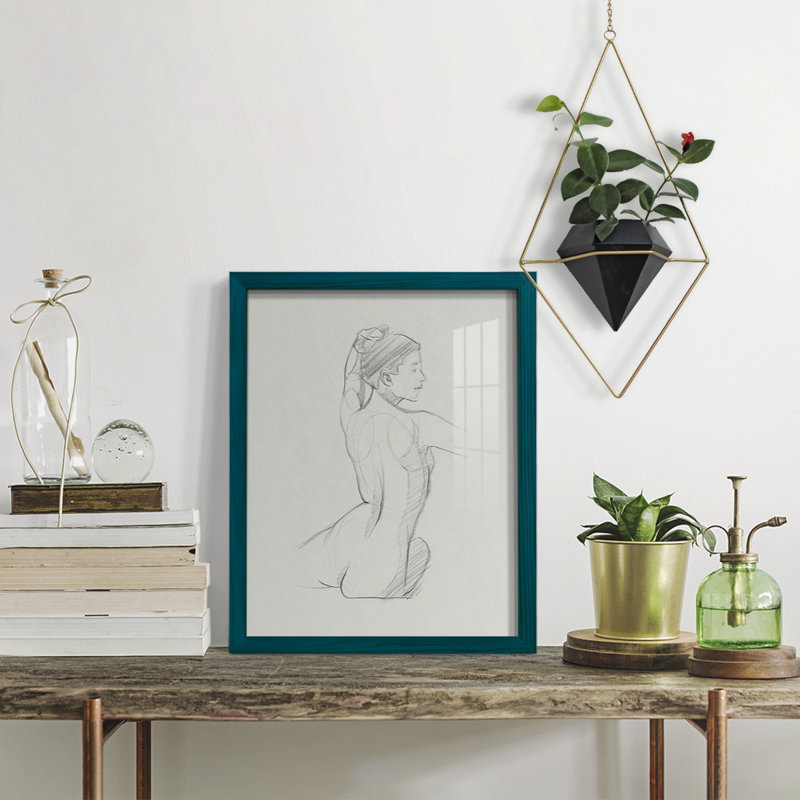 «Geltrude femelle dos croquis II», reproduction sur papier, H 15 po x l 12 po x P 1 po, Bleu