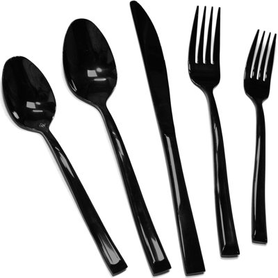20 Piece Black Cutlery Set