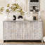 Buffet d'appoint 4 portes en bois Accent Bois naturel délavé, style artistique, couloir de cuisine-973370997-973370999