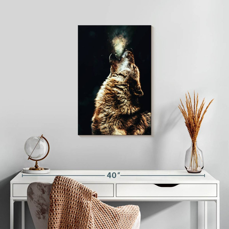 Brampt Dark Howling Wolf, 24" H x 16" W