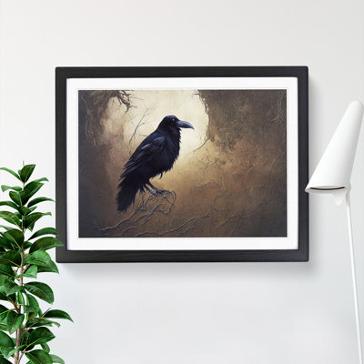 Mysterious Raven Bird 1 Piece Single Picture Frame Wall Art