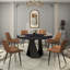 Ensemble de table de salle à manger en pierre frittée 7 pièces avec chaises en similicuir-311572129-311572128