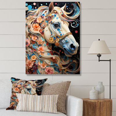 «Xherald Carousel Whirling Wonder Pointillism I», reproduction d'art sur toile