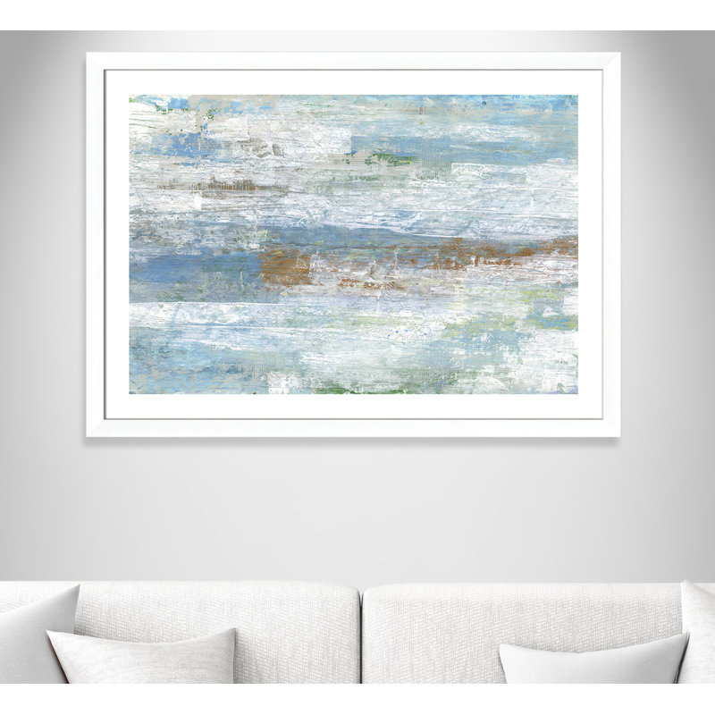 «Blue Dreams», reproduction encadrée, Blanc mat
