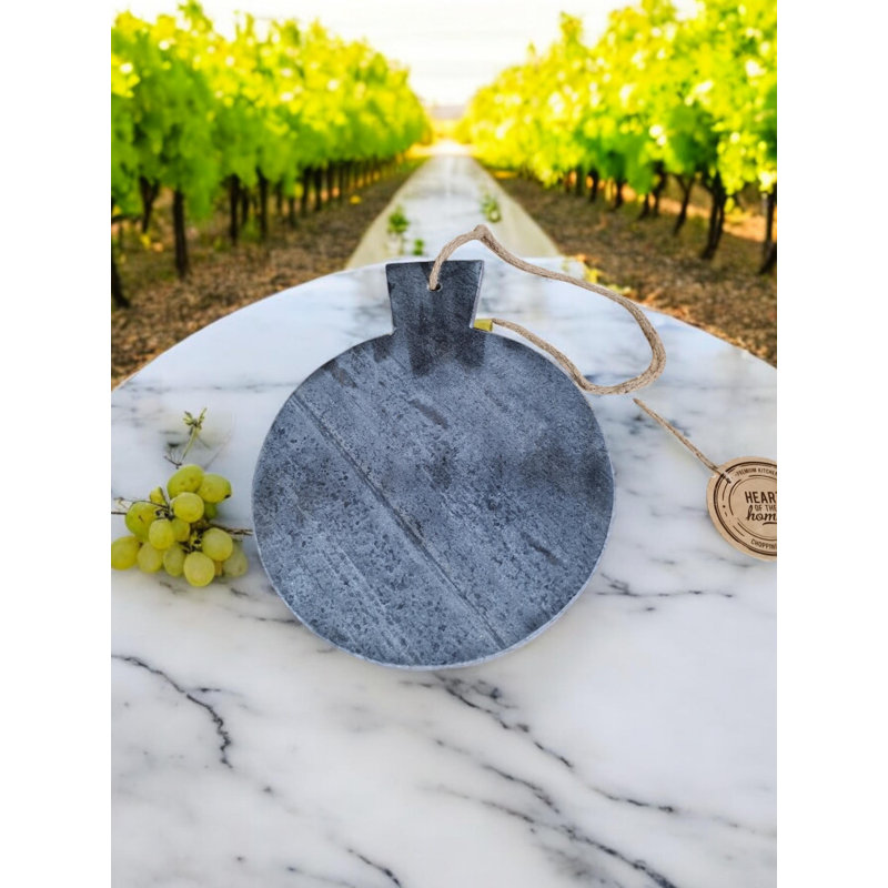 Geko Marble Round Chopping Board, Grey