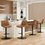 Ensemble de 2 tabourets de bar, tabourets de bar réglables et pivotants, tabourets de hauteur de bar avec support pour le dos, chaises de bar à hauteur de comptoir en similicuir pour îlot de cuisine rustique-930262093