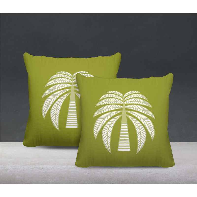 Housse et insert de coussin décoratif intérieur / extérieur en mélange de polyester, L 17 po x H 17 po, Chartreuse
