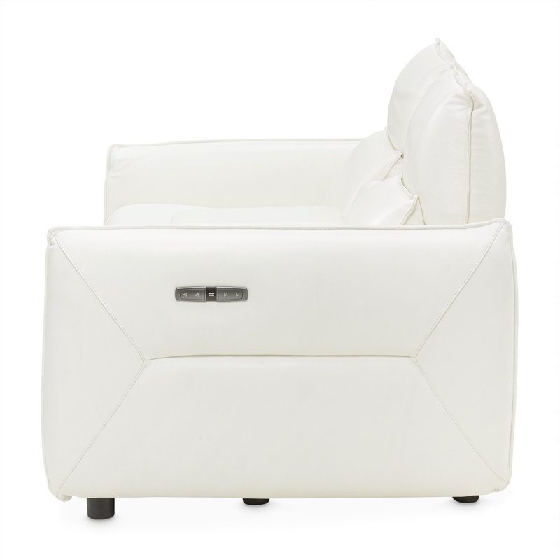 Mia Bella 78'' Recessed Arm Reclining Loveseat, White