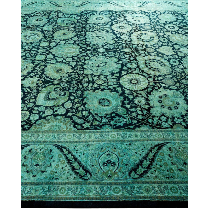 Tapis vert unique 8 pi 4 po x 10 pi 3 po Yaraliz