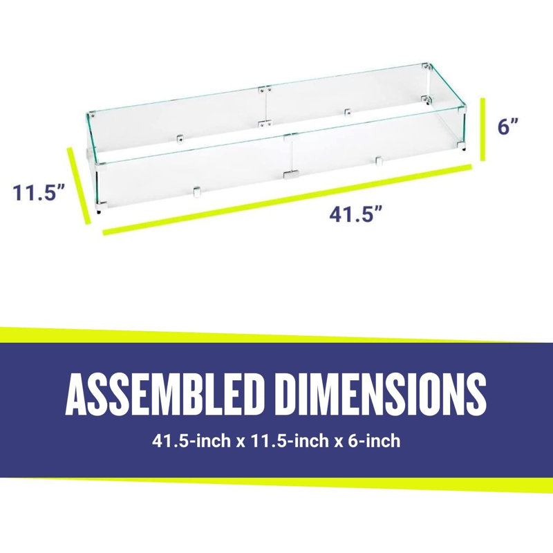 36" Clear Tempered Glass Fire Pit Flame Guard