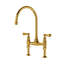 Georgian Era Bridge Kitchen Faucet with Straight Deck Unions-81911359