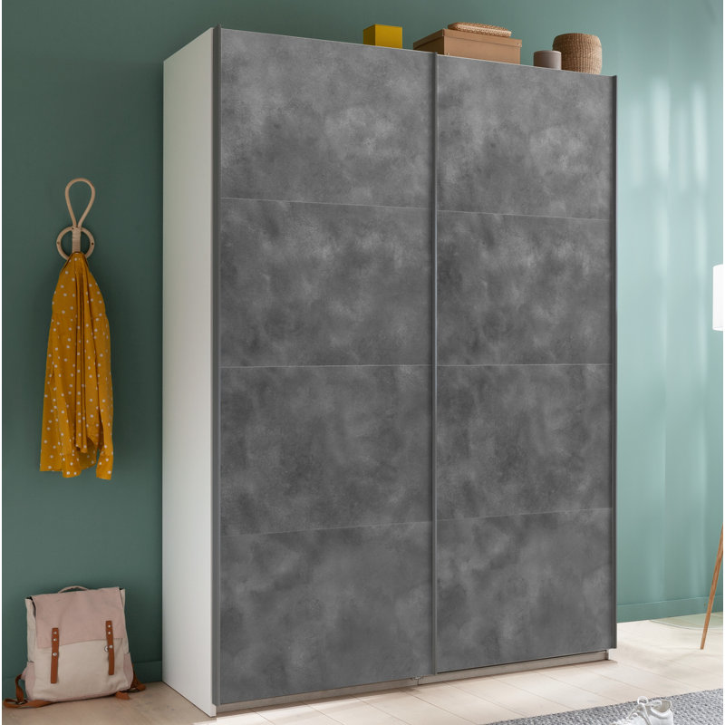 Systema 2 Door Manufactured Wood Wardrobe, 223cm H x 150cm W x 60cm D, White