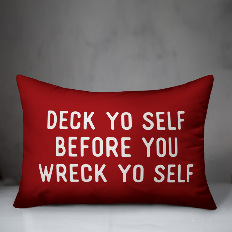  Housse de coussin lombaire rouge Deck Yo, Polyester/ Bourre en polyester