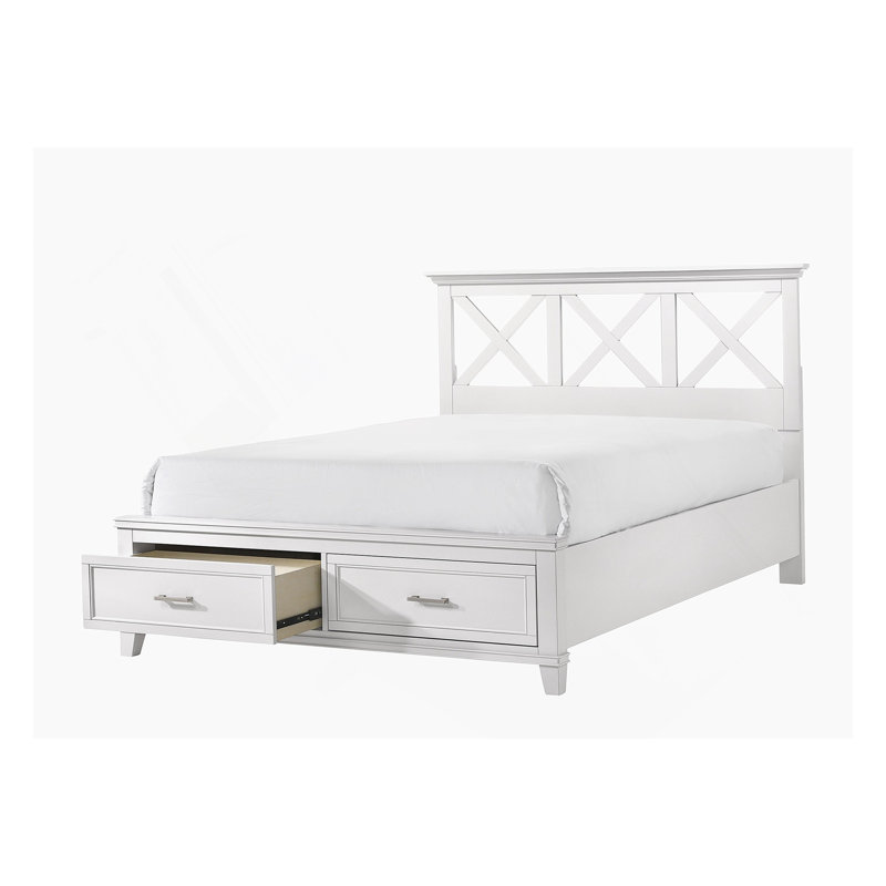 Lit très grand avec rangement, Très grand lit, Blanc