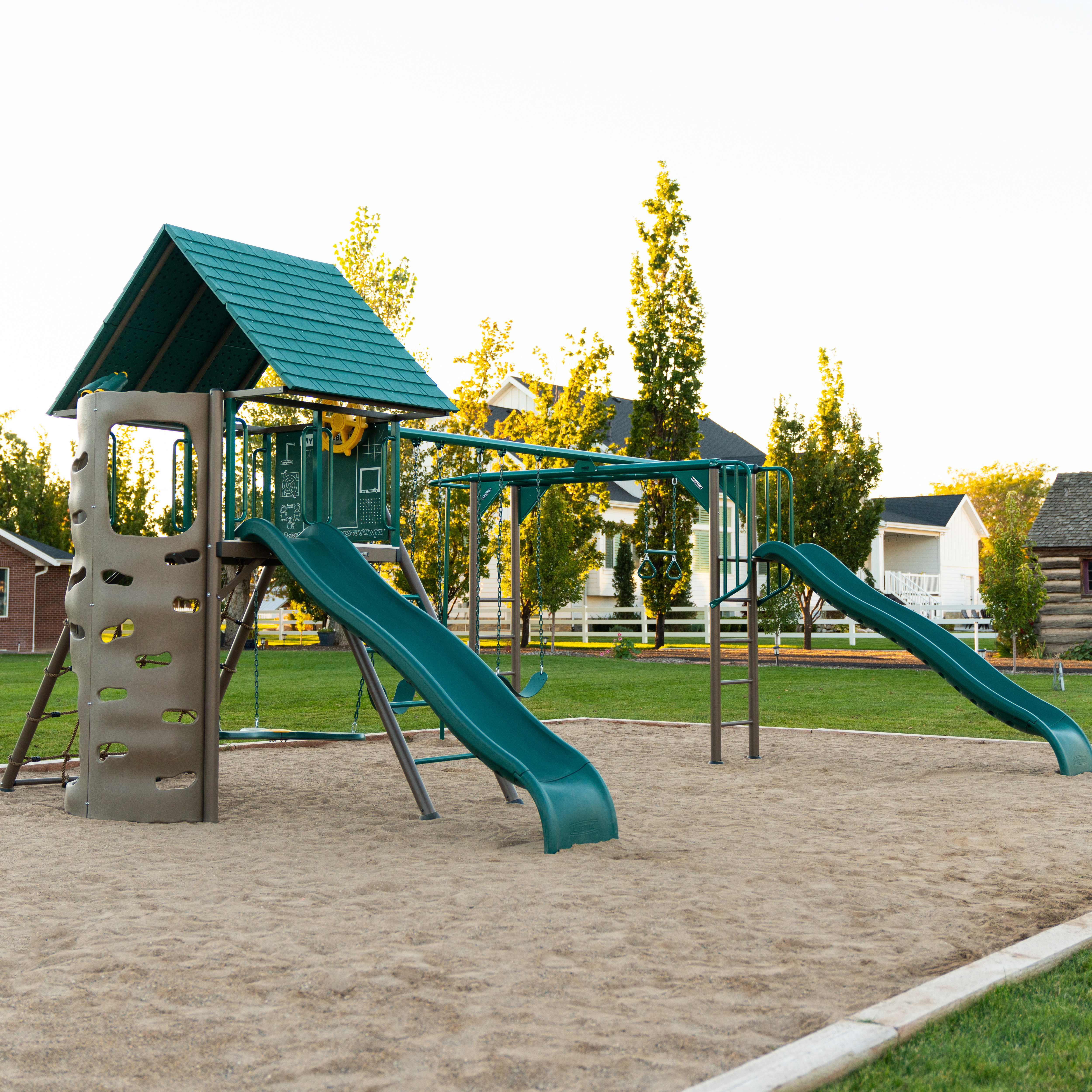 Outdoor Playsets Sportspower My First Metal Swing Set With Slide