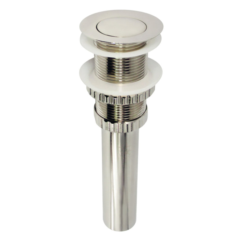 Kingston Brass Coronet Brass Push Pop-Up Bathroom Sink Drain, Polished Nickel