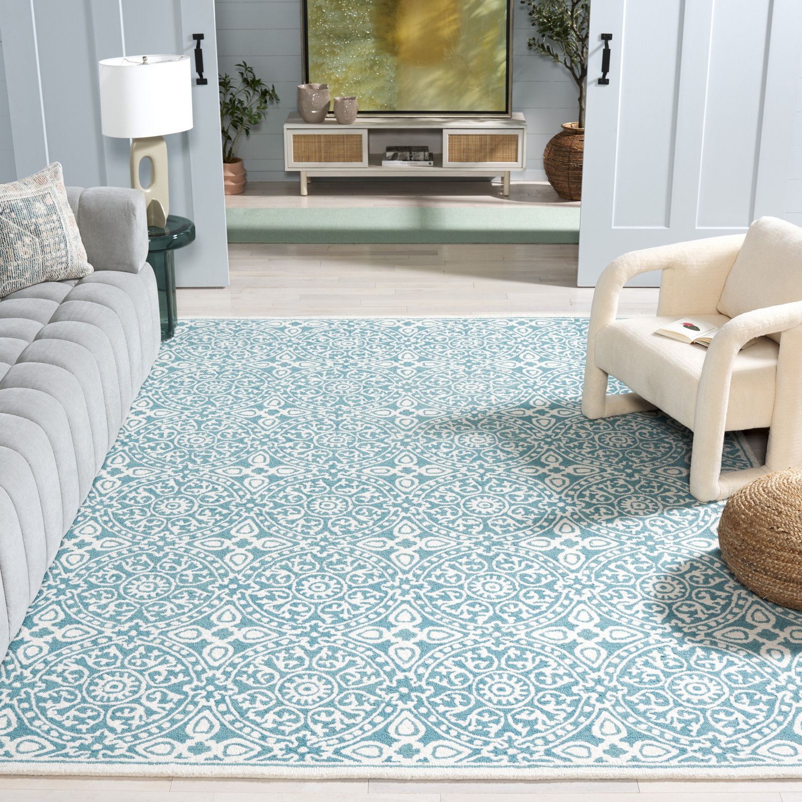 Hand-Tufted Wool Geometric Rug, Rectangle 8' x 10'