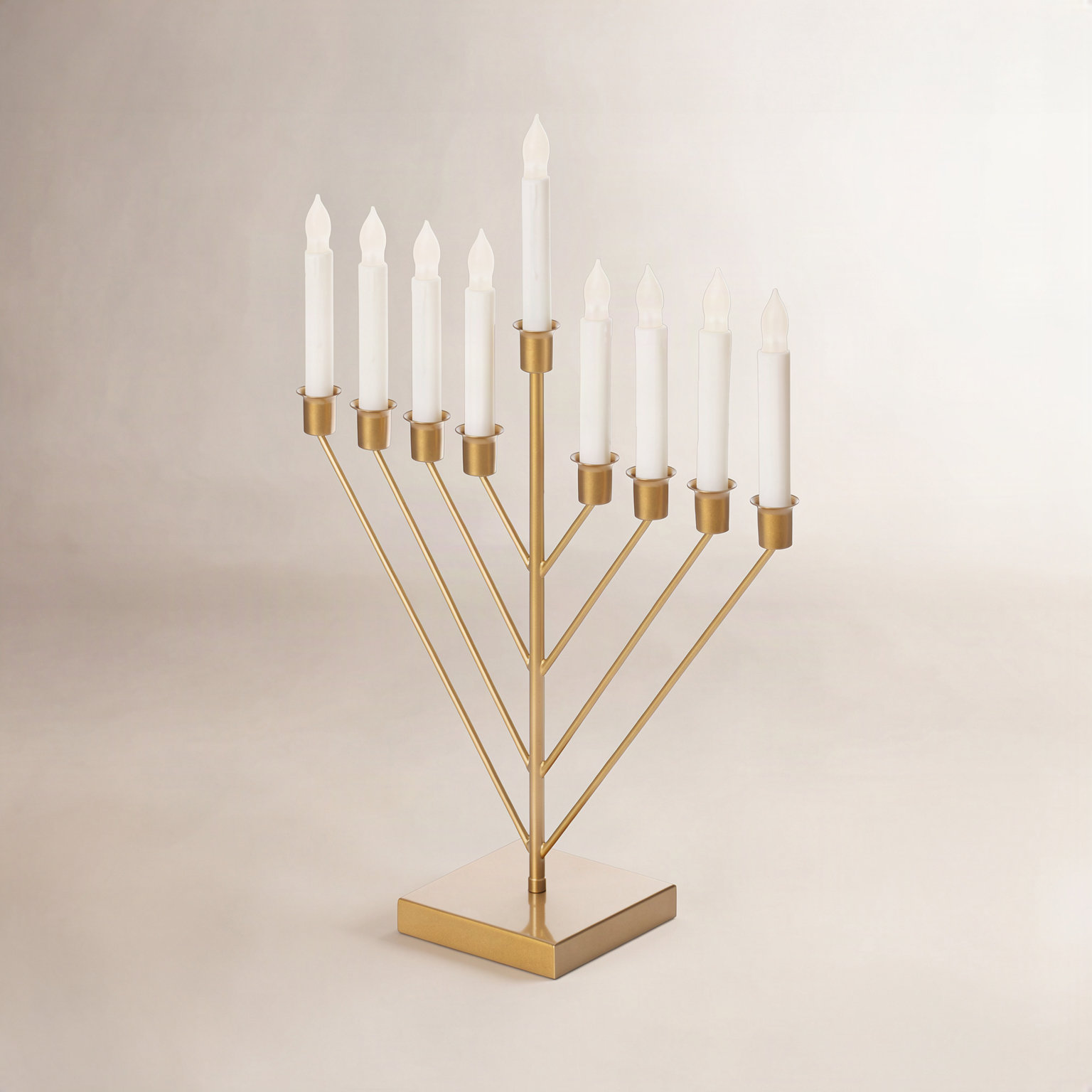 Chabad 9-Branch Electric Chanukah Menorah, Gold
