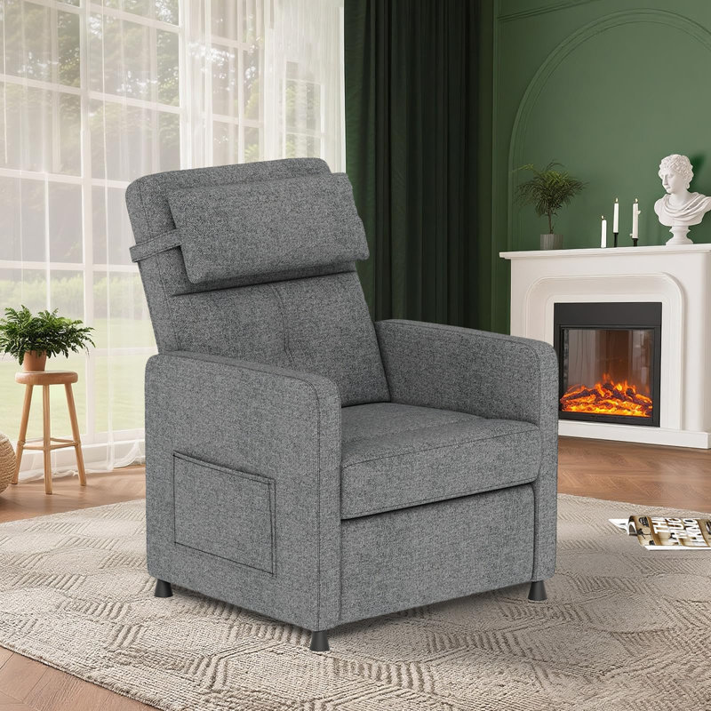 Recliner Chair Living Room Chair Adjustable Power Recliner with Massage & Heat Side Pockets & USB Port, Gray