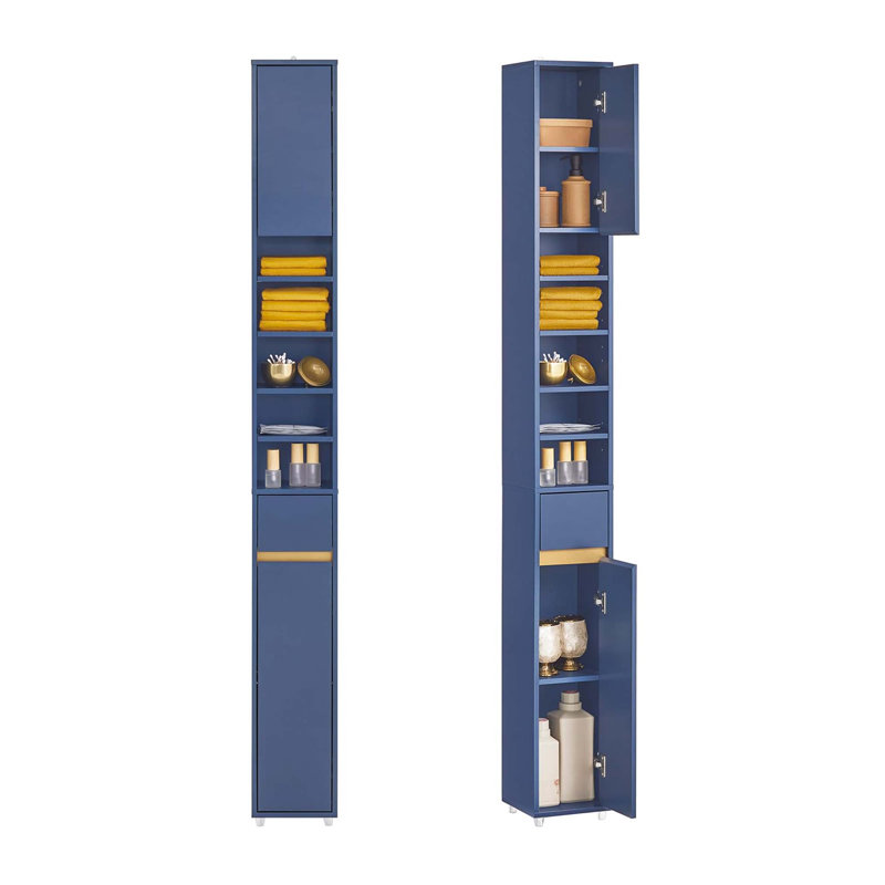 Aadhith Freestanding Linen Cabinet, Blue