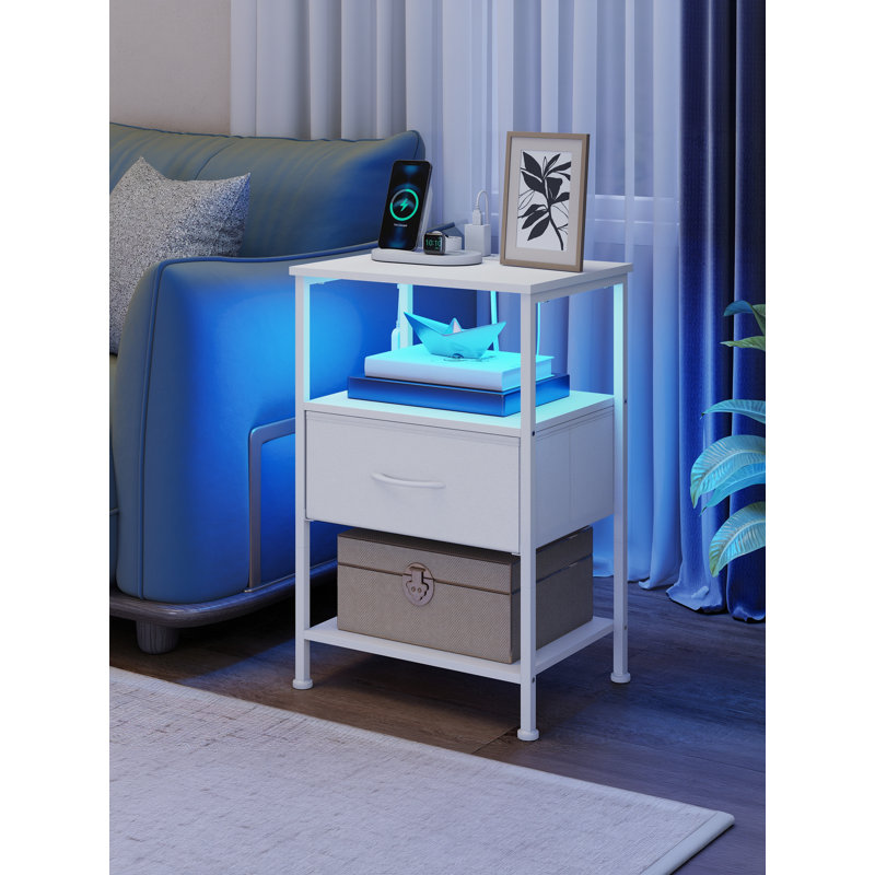 30cm W Steel Bedside Table