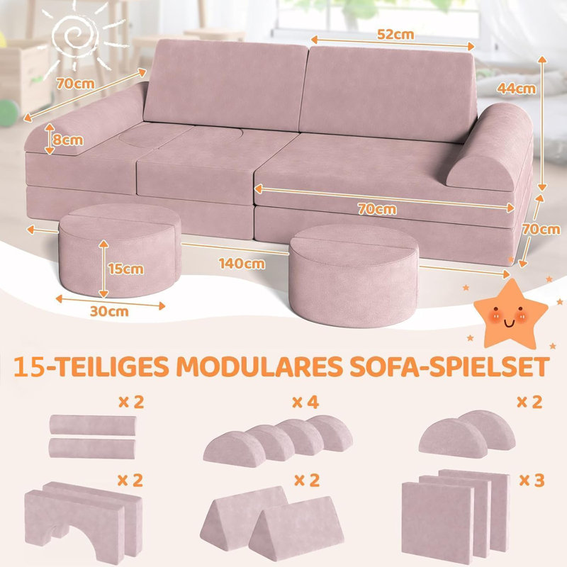 2 Seater Sofa, Pink