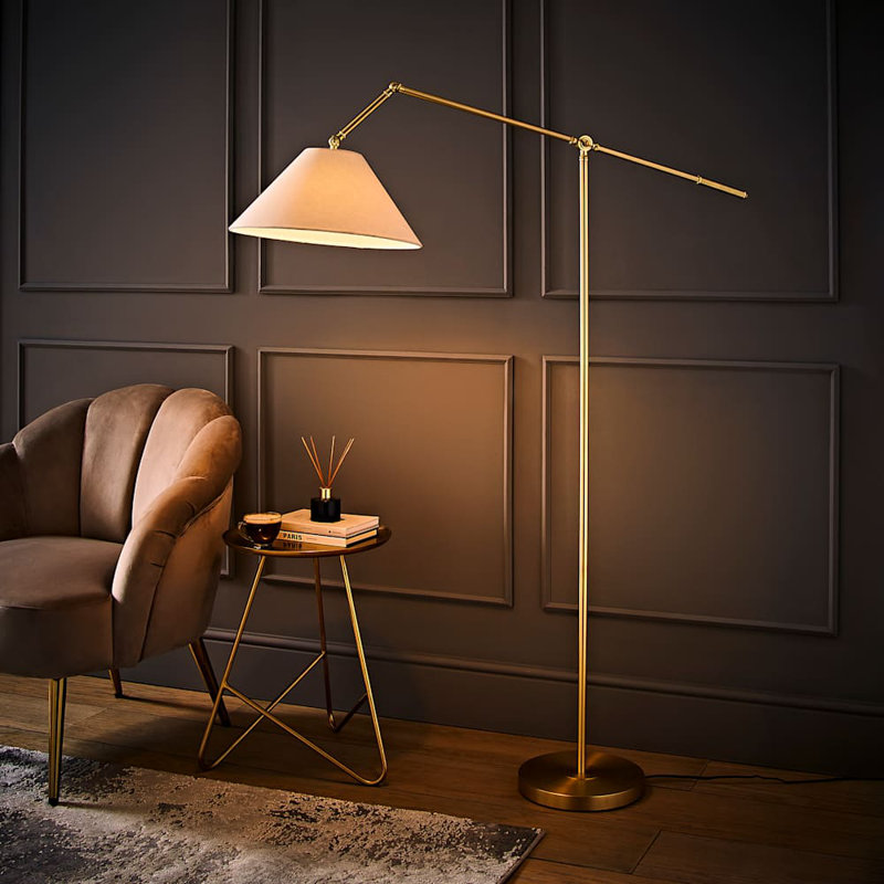 162cm Polished Arched Floor Lamp, No