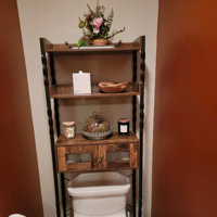 Xiamara Rustic Brown 3 Shelf Bathroom Space Saver Over The Toilet Storage  Cabinet Freestanding Rack