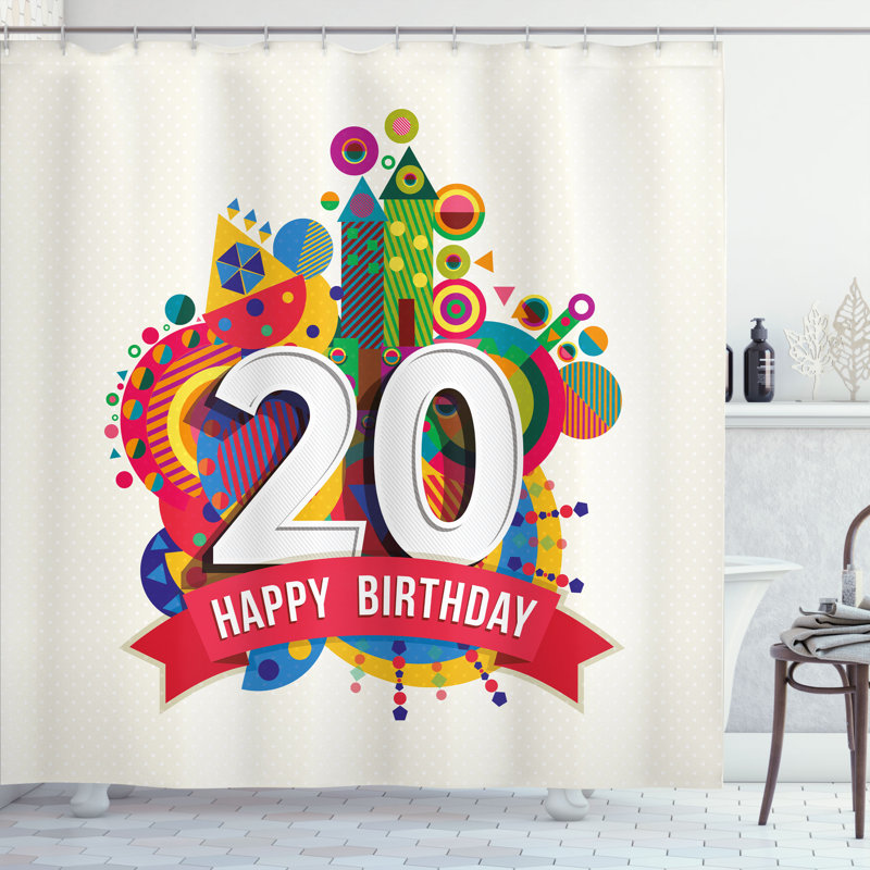 Rideau de douche Ivy Bronx Birthday 33268, H 70 po x l 69 po