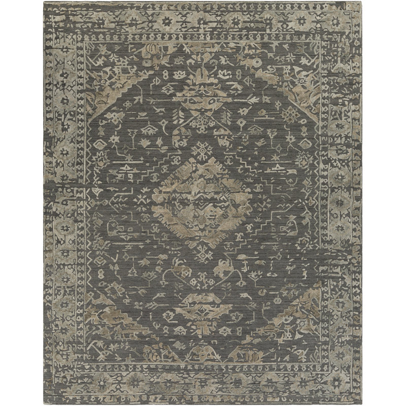 Tapis vert fait à la main Southwestern, Rectangle 2 pi x 3 pi