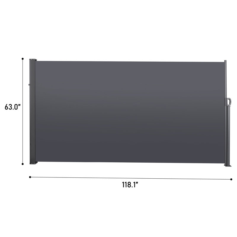 Auvent d'intimité extérieur rétractable, imperméable, pare-étincelles de qualité gris foncé 118,1 "x 64,02"