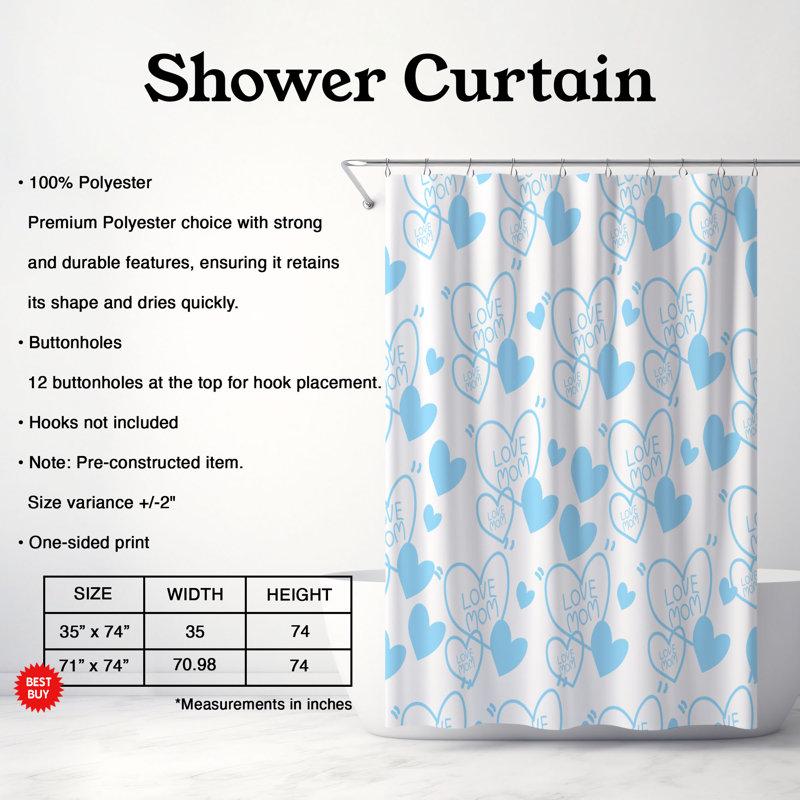 Azure Mom - Premium Shower Curtain 9, 74"H x 71"W