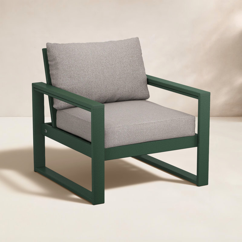 Fauteuil club EDGE, Tweed vieilli / vert