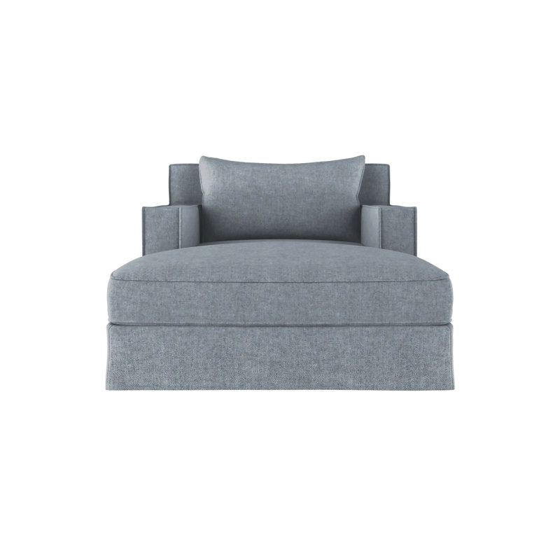 Mulberry Chaise Lounge, Plush Velvet Silver Streak, Weathered