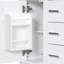 Meuble-lavabo autoportant 24 po avec lavabo en céramique, rangement rabattable et 3 tiroirs, transitionnel, petit espace-1969268938