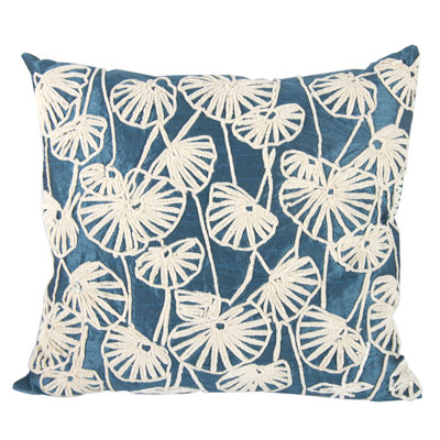 Embroidered Silk Throw Pillow