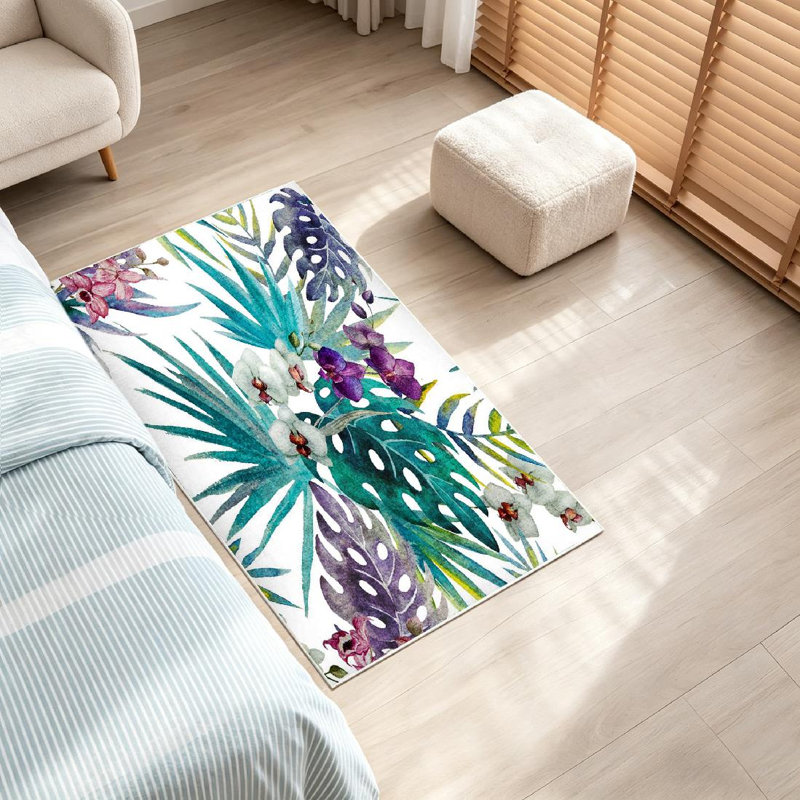Tapis vert lavable à la machine vert et vert