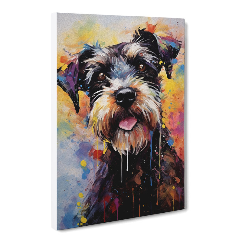 Schnauzer Action - No Frame Print, 60cm H x 40cm W x 3cm D